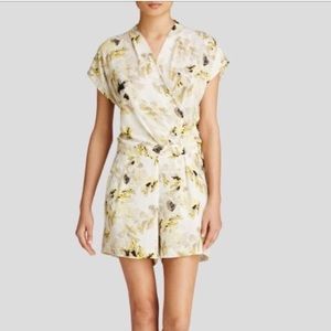 DKNY Yellow Floral Romper with Pockets